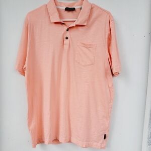 Ted Baker London Men's Short Sleeve Distanc Slub polo coral size Large